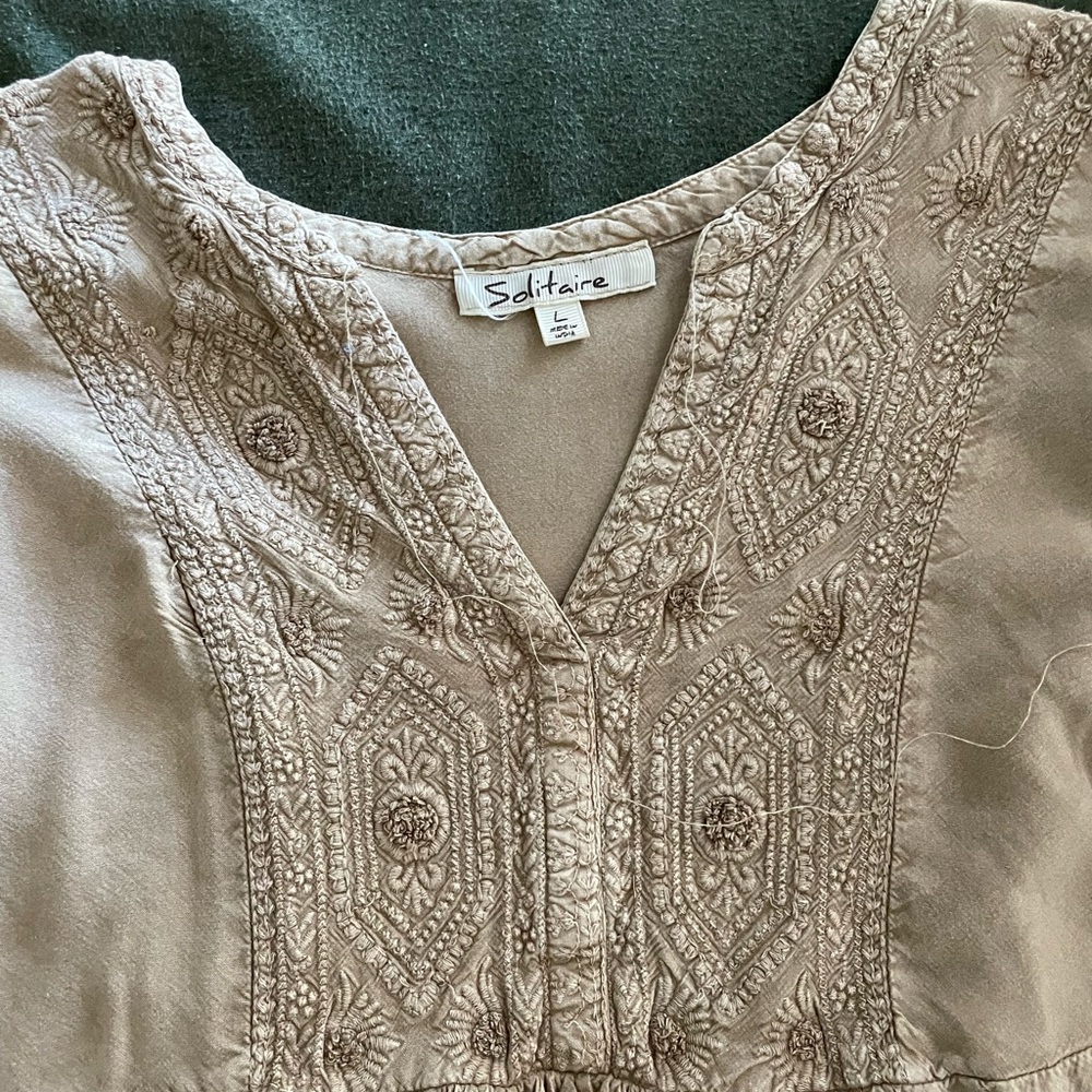 Tan Bohemian Blouse • L